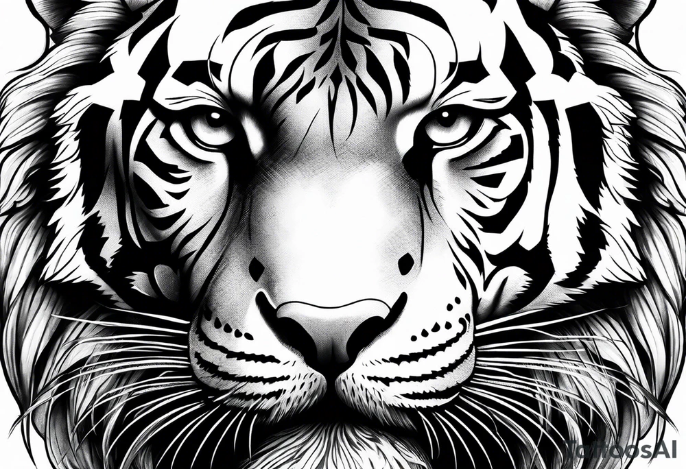 powerful mysterious tiger, full body tattoo idea