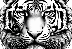 powerful mysterious tiger, full body tattoo idea