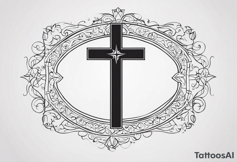 Minimalist Cross tattoo with a “L” and “T” in it tattoo idea