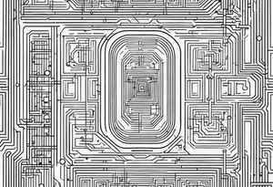 Circuit minimalistic tall and long tattoo idea