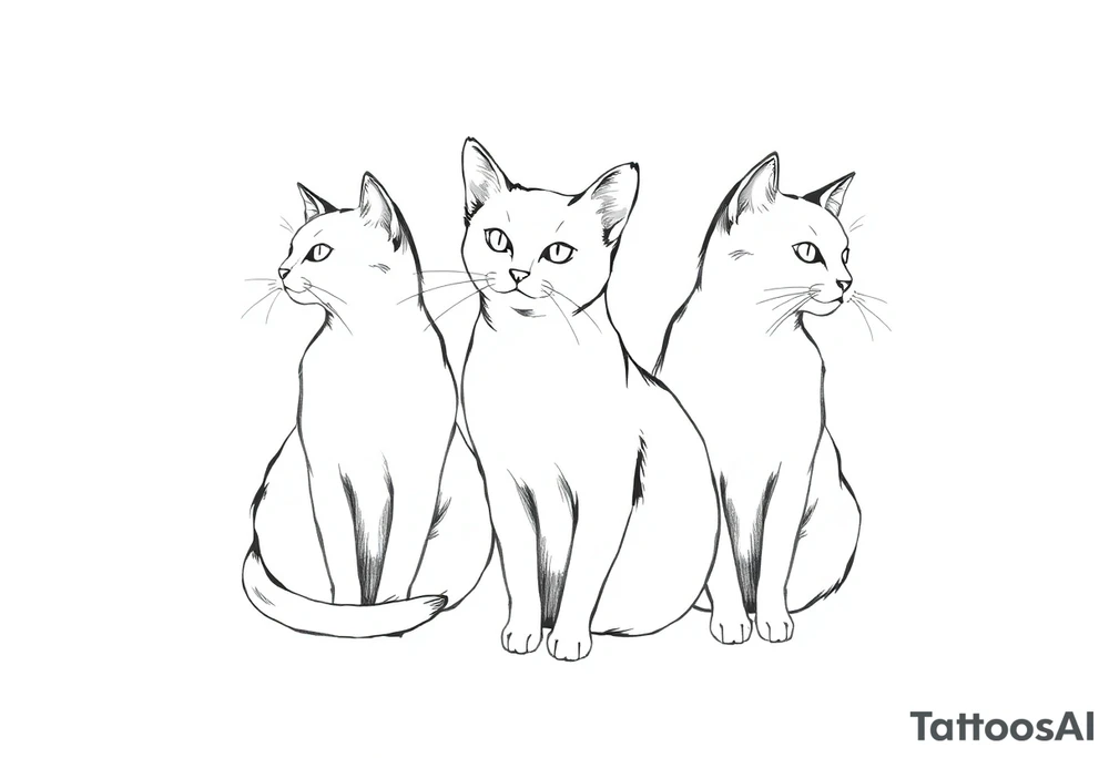 three cats tattoo idea