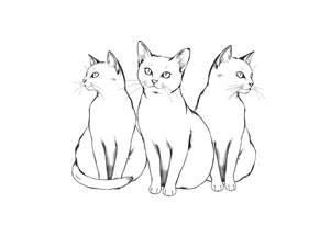 three cats tattoo idea