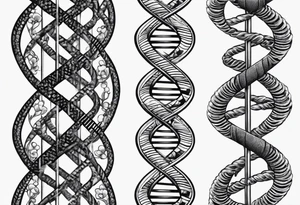 detailed DNA double helix artistic style tattoo idea