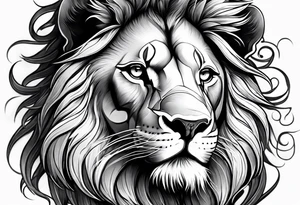lion with snake hair tattoo idea