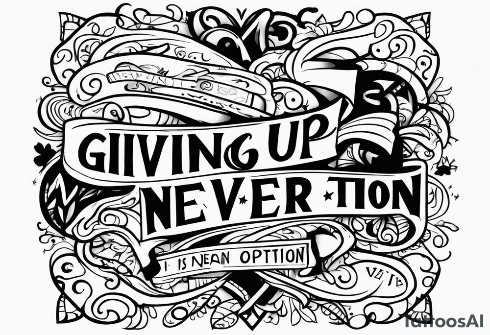 Giving up is never an option tattoo idea