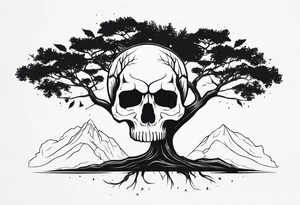 Skull tree tattoo idea