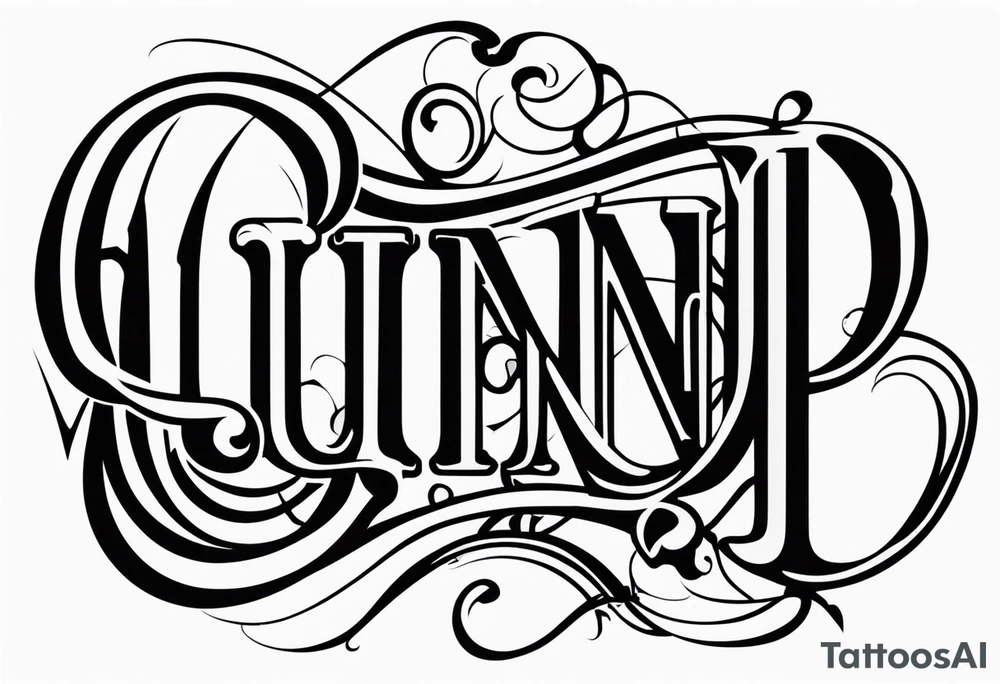 quinn in cool font tattoo idea