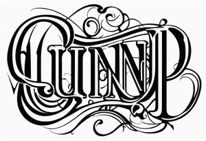 quinn in cool font tattoo idea