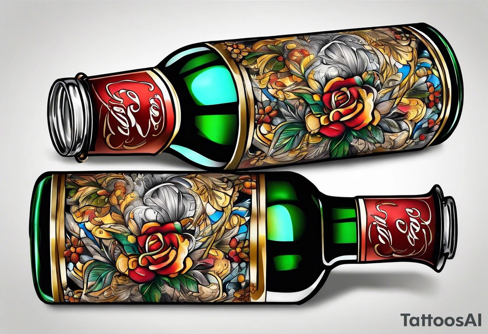 Sad bottle of beer tattoo idea