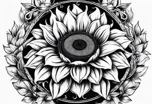 Sunflower and horseshoe tattoo idea
