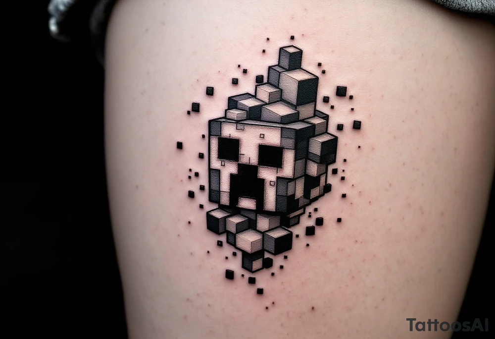 small Minecraft creeper tattoo tattoo idea