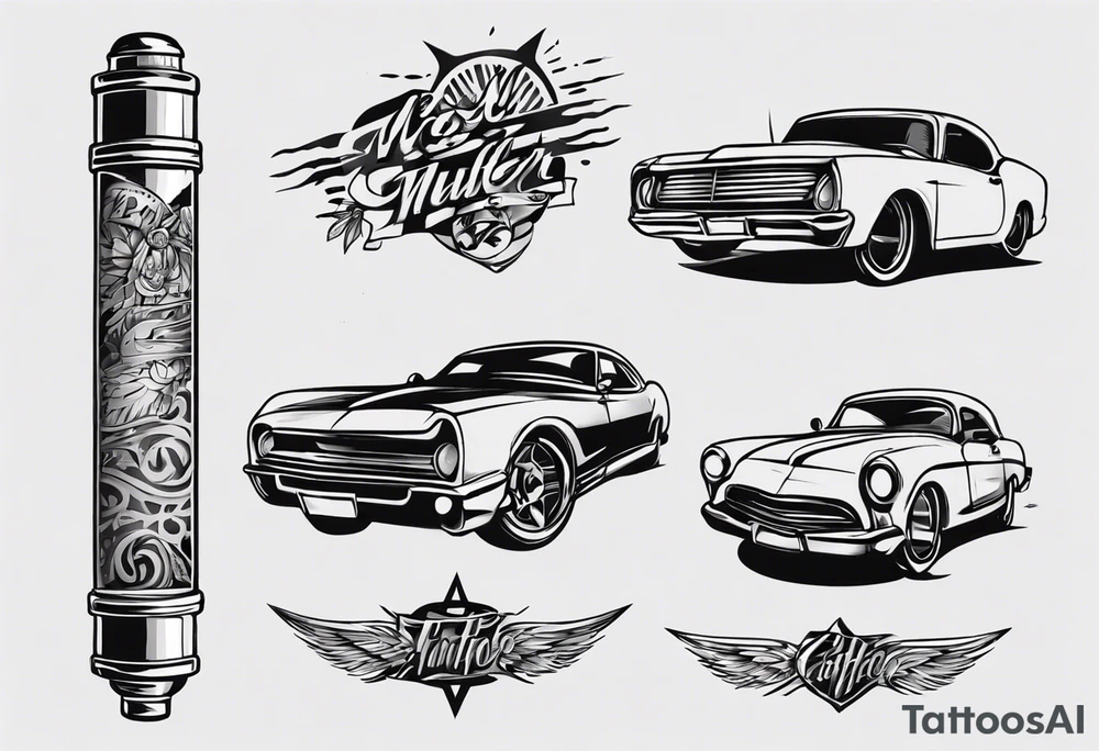 Car muffler tattoo idea