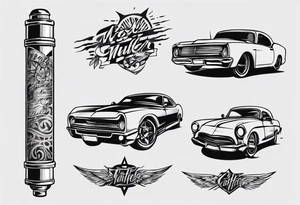 Car muffler tattoo idea