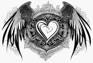 angelish devilish heart/wings tattoo idea