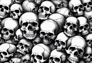 A lot of small skulls tattoo idea