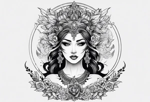 the goddess of vengeance tattoo idea