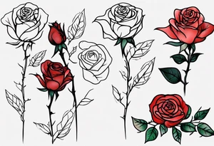 bleeding rose flower, one line tattoo idea