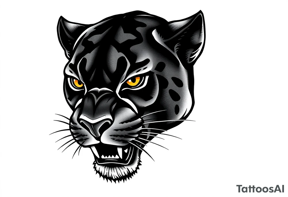Black Panther head tattoo idea