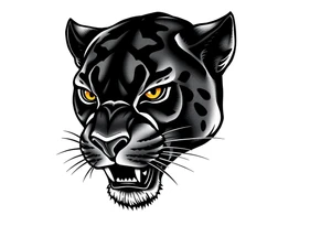 Black Panther head tattoo idea