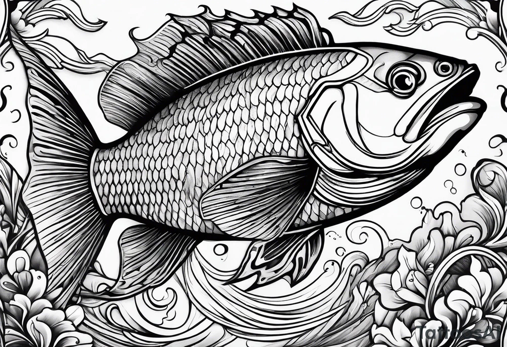 fish plus goat tattoo idea