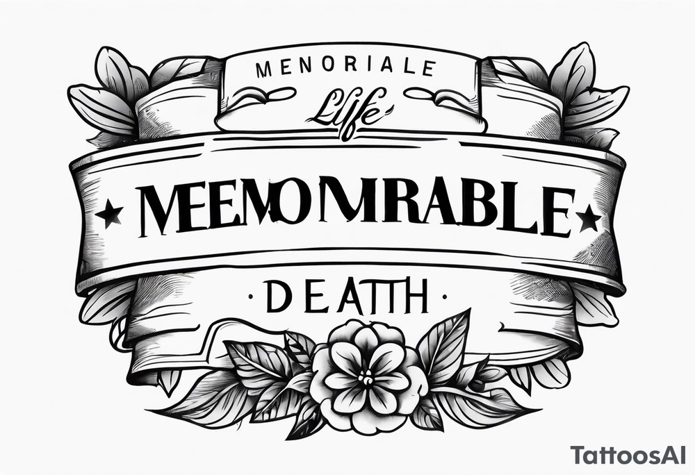 armband with these words: memorable life honorable death tattoo idea