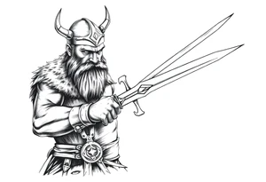 a viking with a sword. tattoo idea