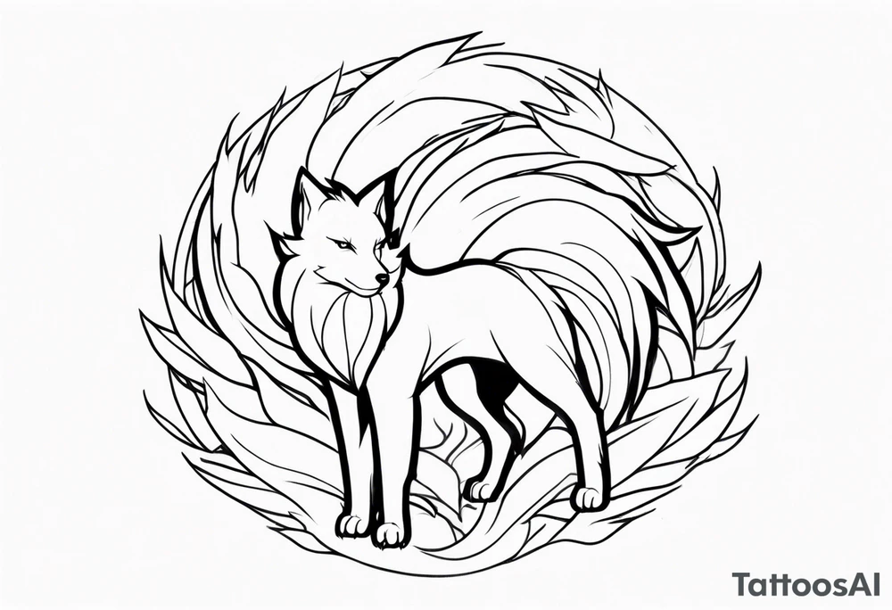 ninetails facing us tattoo idea