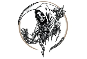 Grim reaper with chain tattoo idea