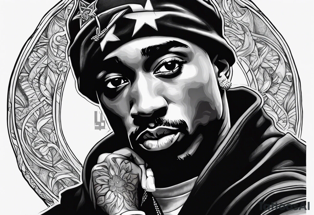 2pac as a sleeve los Angeles tattoo idea