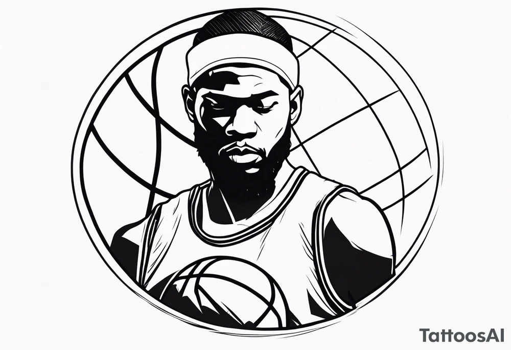 person with basketball tattoo idea