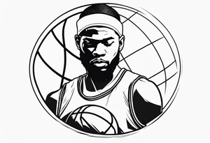 person with basketball tattoo idea