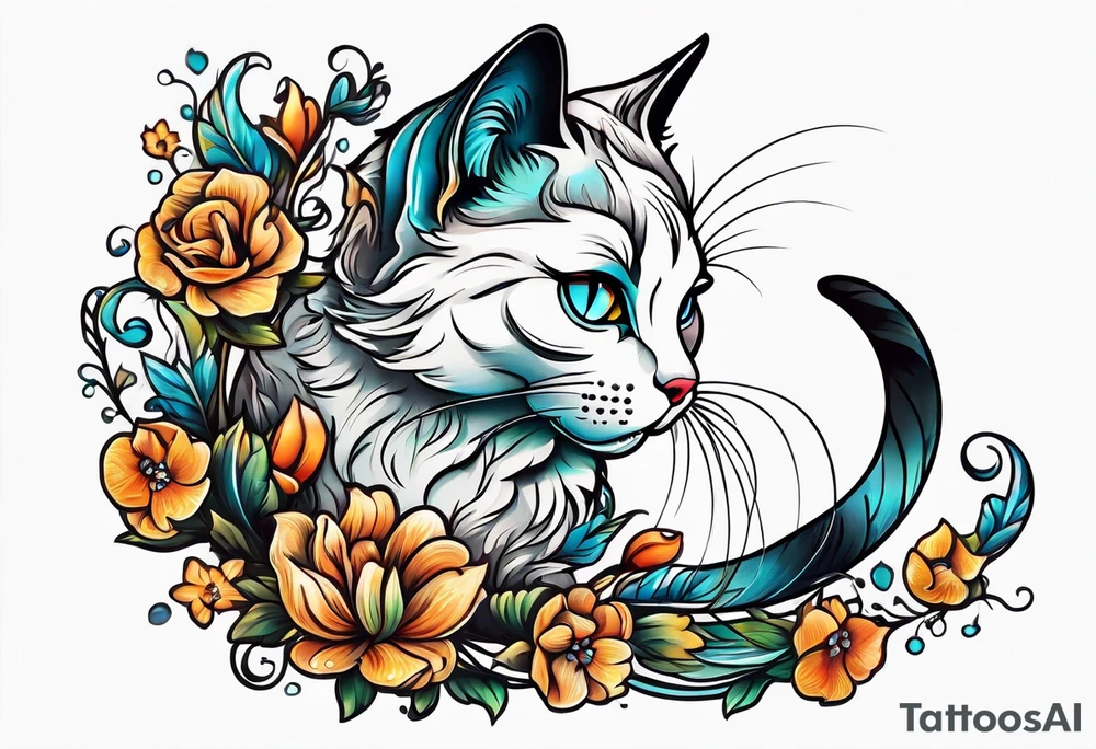 Cat playing with a mouse tattoo idea