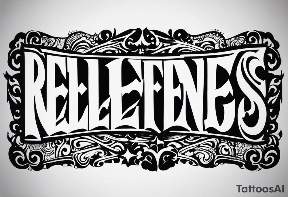 Would like the tattoo to include only the word relentless. tattoo idea