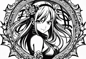 The anime show Fairy tail logo but as a fairy with a tail tattoo idea