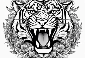 tiger climbing up tattoo idea