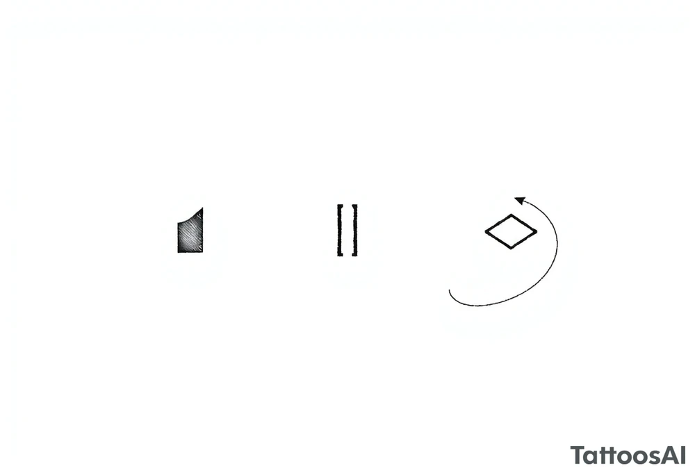 a play, a pause, a stop, and a rewind symbol, plane tattoo idea