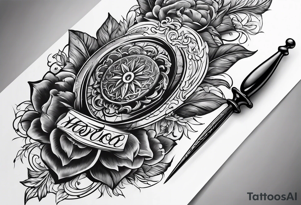 envelope with wax stamp with letter opener on top tattoo idea