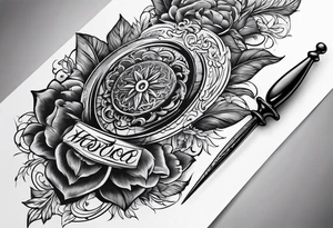 envelope with wax stamp with letter opener on top tattoo idea