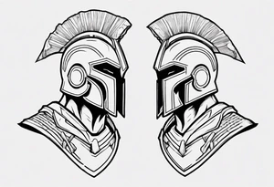 spartan soldier sleeve linework fine line linework tattoo idea