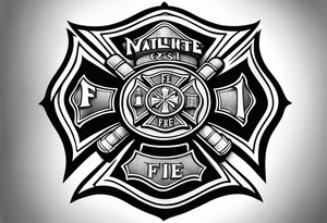 Firefighter Maltese cross tattoo idea