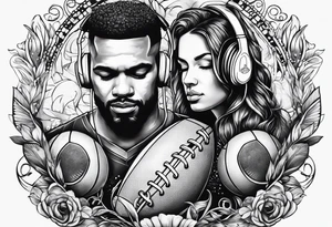 Music, god, art, family, American football tattoo idea