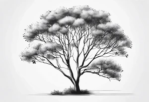 eucalyptus tree, simple, small, soft lines tattoo idea