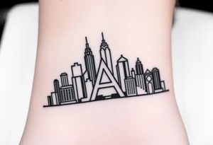 Atlanta city skyline with the A logo tattoo idea