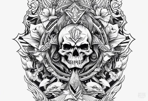 Zeus, lightning, skulls, sharks tattoo idea