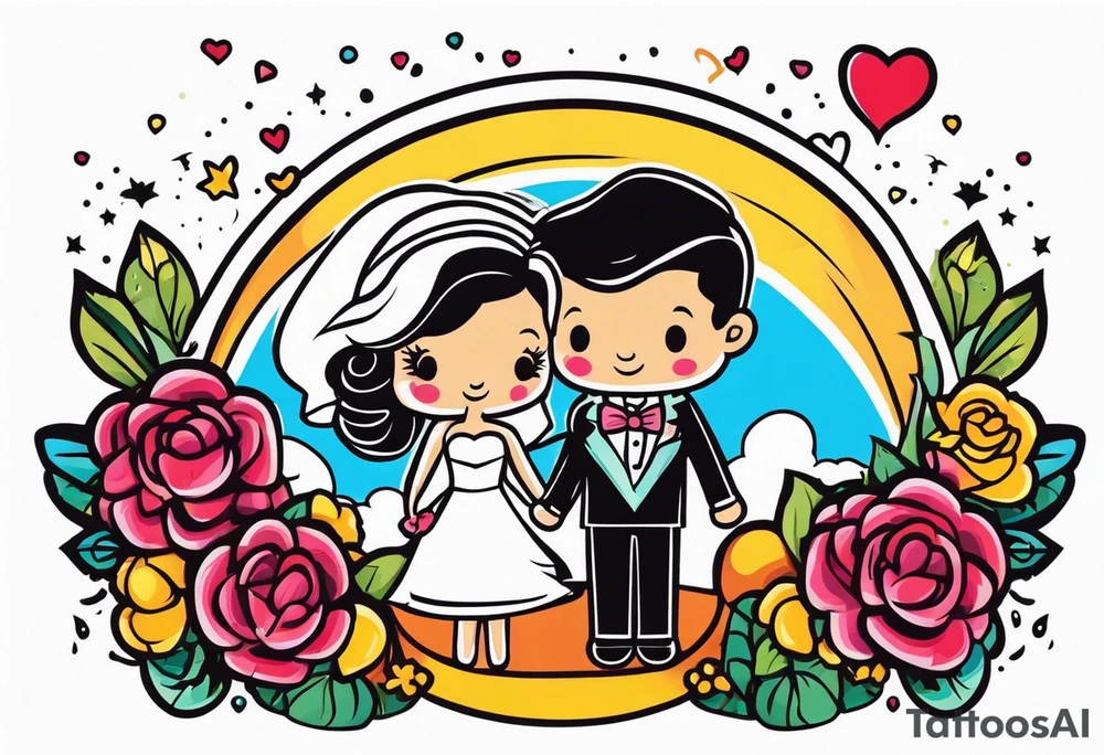 Beautiful wedding tattoo idea