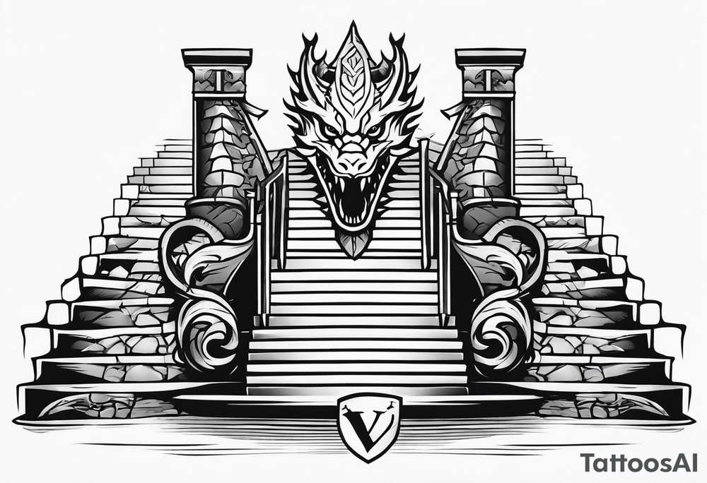 Valhalla sword shield dragon
stairs tattoo idea