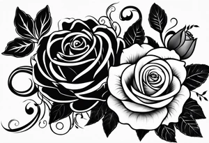 3 flowers rose avec un serpent tattoo idea