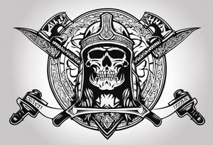 Valhalla  warrior soldier  Sword axe tattoo idea