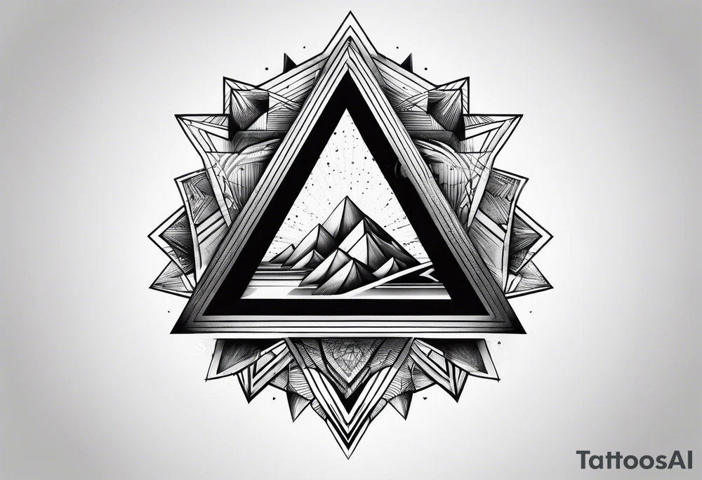 triangle optic illusion tattoo idea