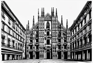 milan cathedral as if it were in the movie the nighmare before christmas tattoo idea